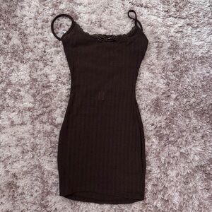 New Pink Dress Ribbed Coquette Pointelle Dress